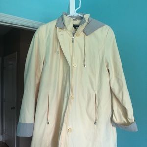 Yellow long length rain coat